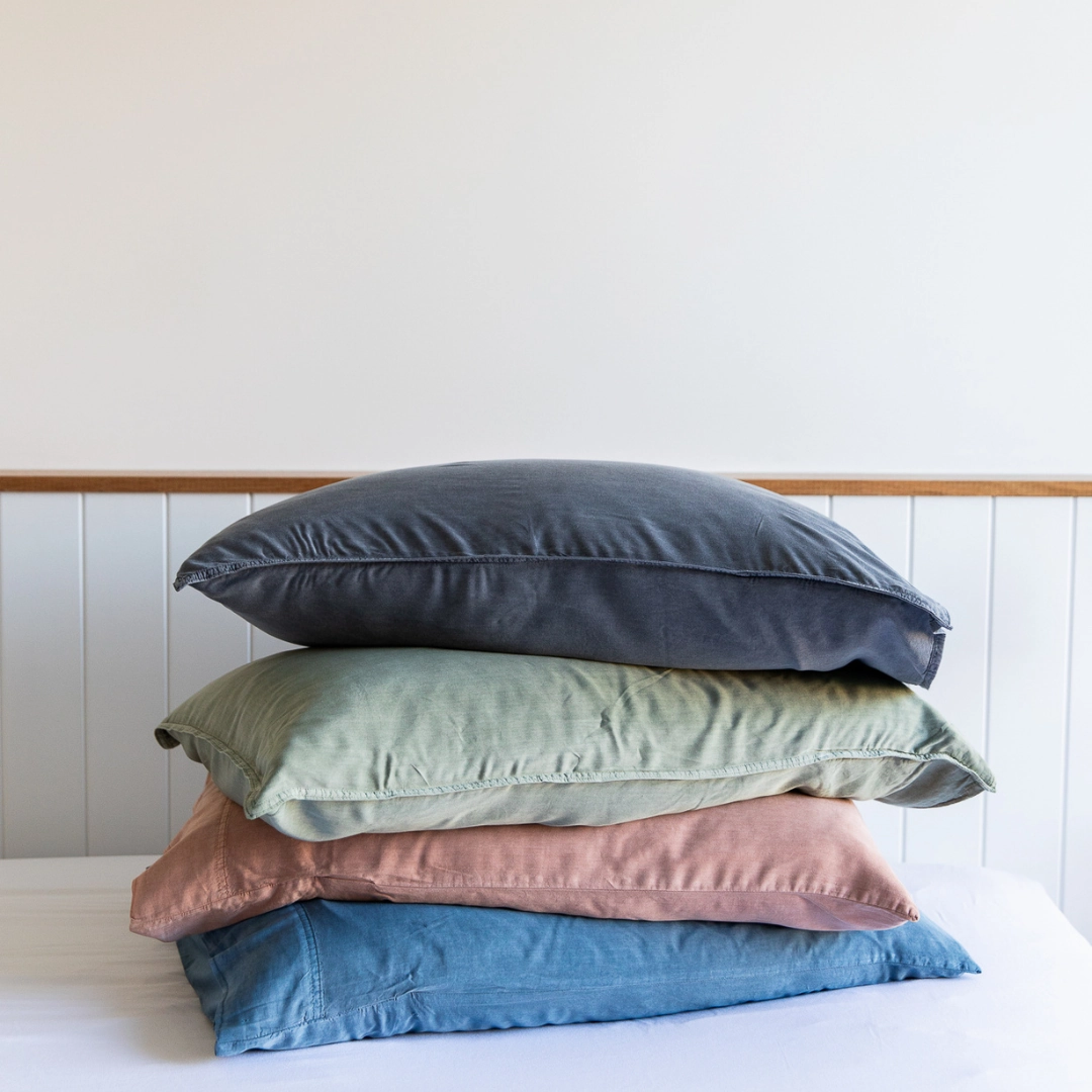 Organic Bamboo Stone Washed Quilt Cover Set - Denim