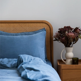 Organic Bamboo Stone Washed Quilt Cover Set - Indigo