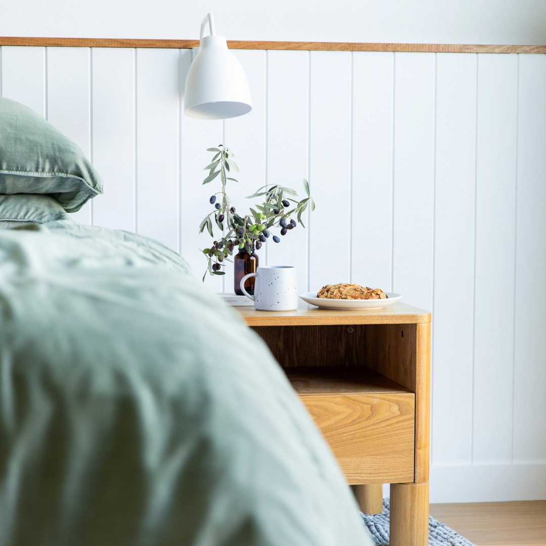 Organic Bamboo Stone Washed Quilt Cover Set - Moss