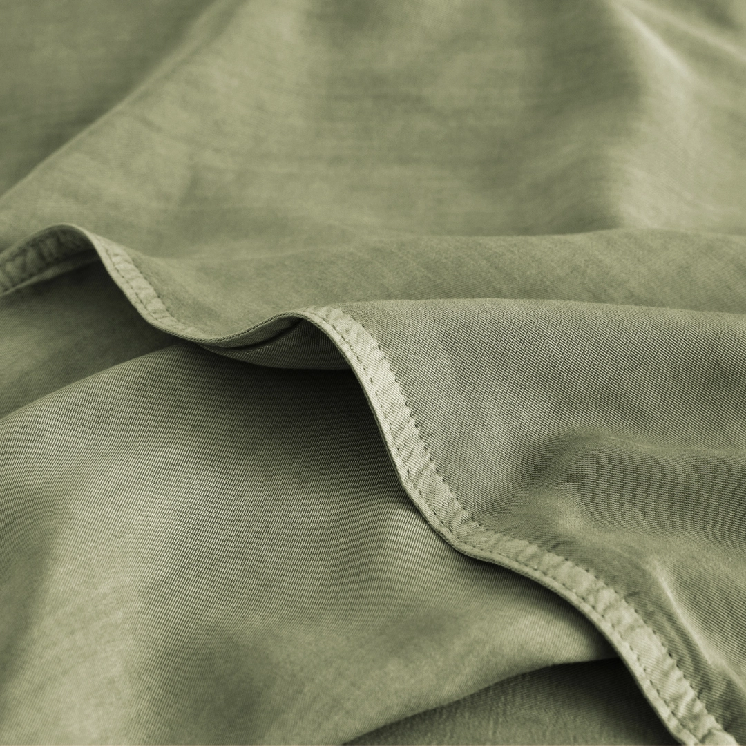 Organic Bamboo Stone Washed Quilt Cover Set - Moss