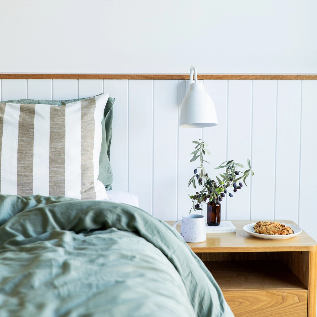 Organic Bamboo Stone Washed Quilt Cover Set - Moss