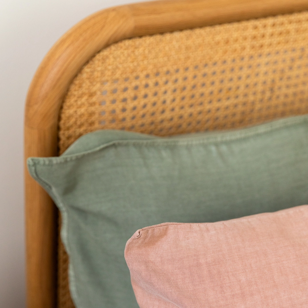 Organic Bamboo Stone Washed Quilt Cover Set - Moss