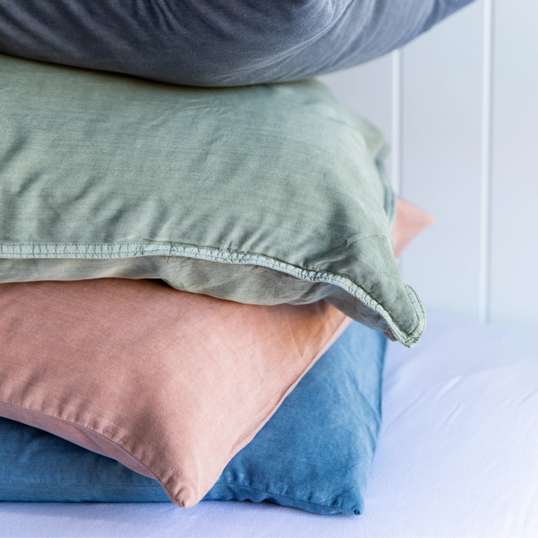 Organic Bamboo Stone Washed Quilt Cover Set - Moss