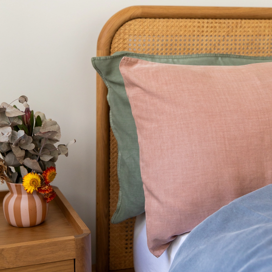 Organic Bamboo Stone Washed Quilt Cover Set - Sand
