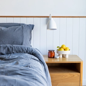 Organic Bamboo Stone Washed Quilt Cover Set - Shadow