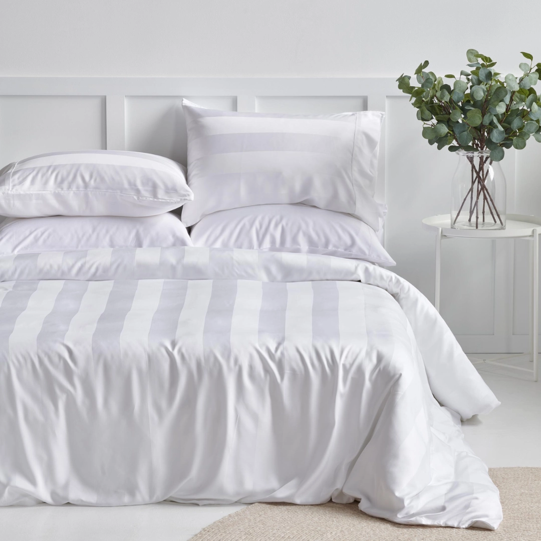 Organic Bamboo Wide Stripe Quilt Cover Set