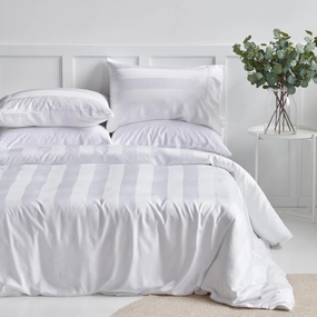Organic Bamboo Wide Stripe Quilt Cover Set