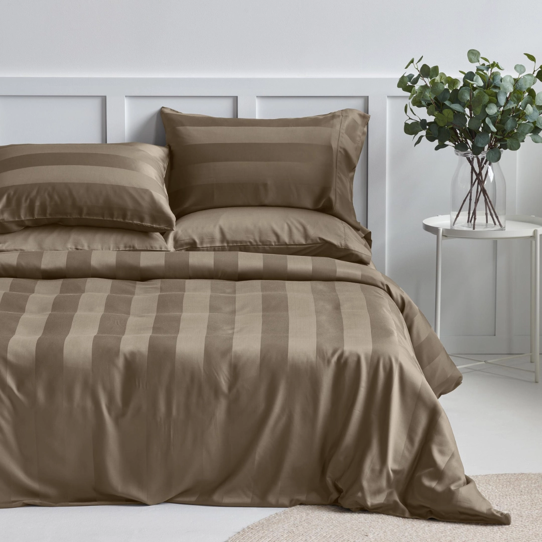 Organic Bamboo Wide Stripe Quilt Cover Set