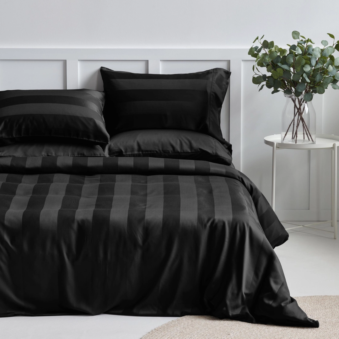 Organic Bamboo Wide Stripe Quilt Cover Set