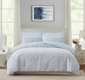 Percy Quilt Cover Set Range Sky Blue