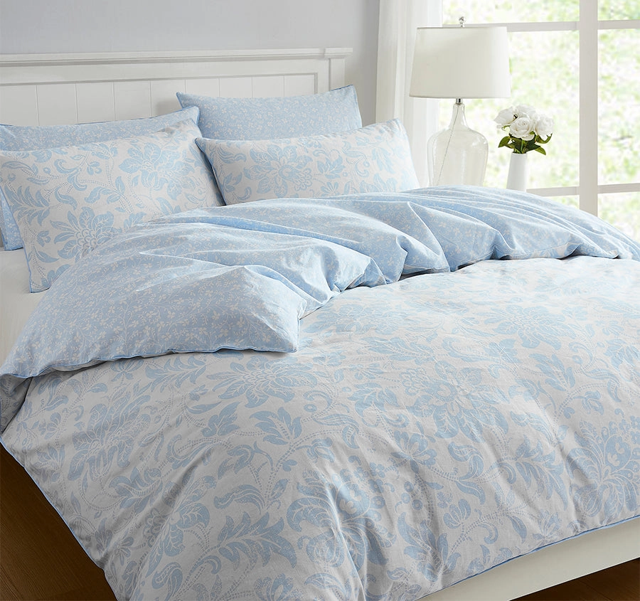 Percy Quilt Cover Set Range Sky Blue
