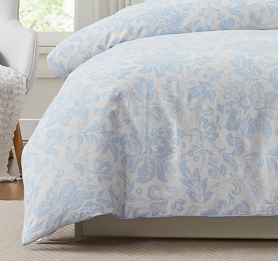 Percy Quilt Cover Set Range Sky Blue
