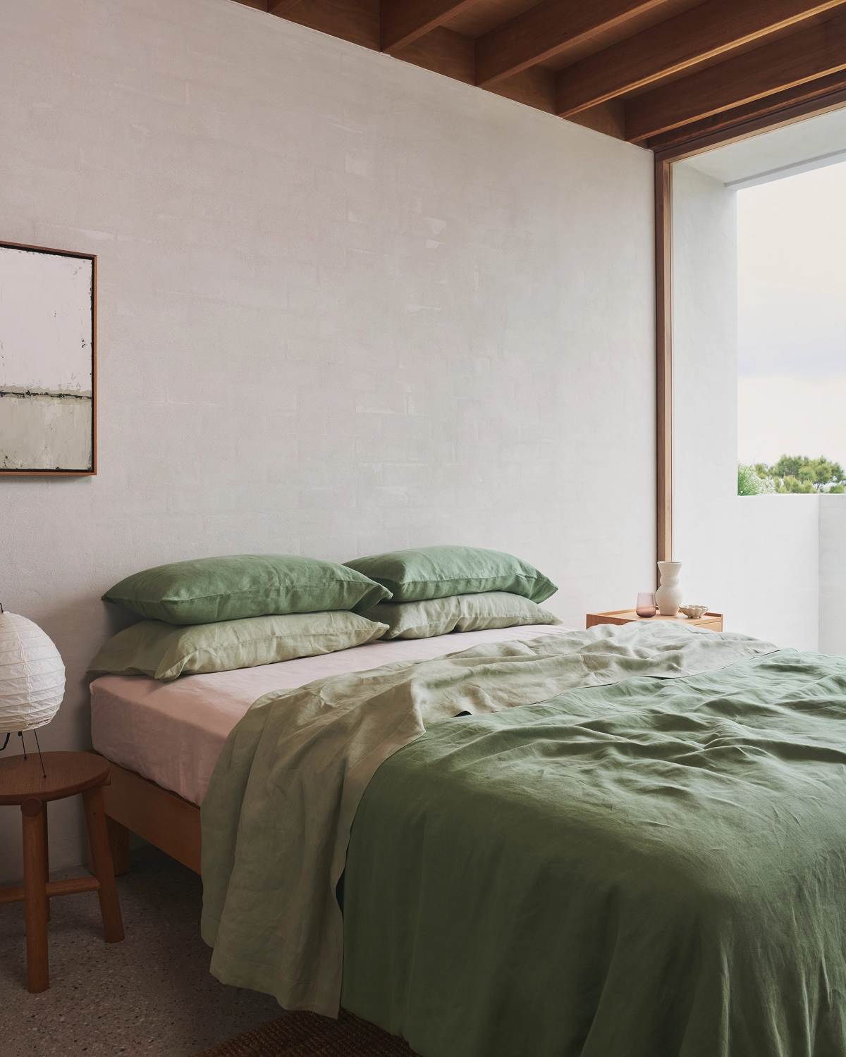 Pistachio 100% French Flax Linen Bedding Set