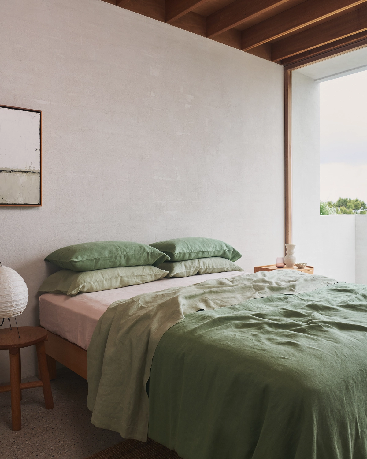 Pistachio 100% French Flax Linen Duvet Cover