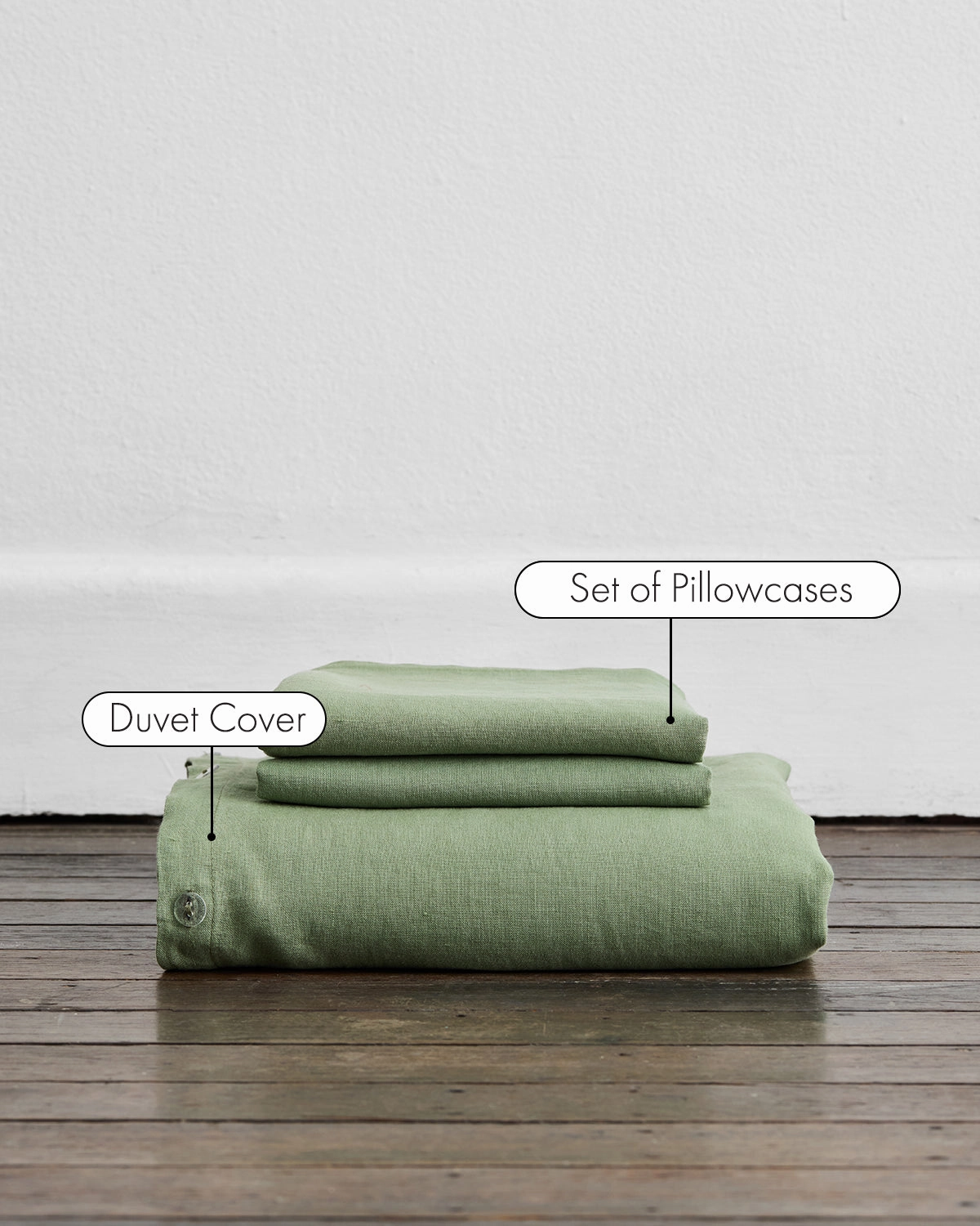 Pistachio 100% French Flax Linen Duvet Cover Set