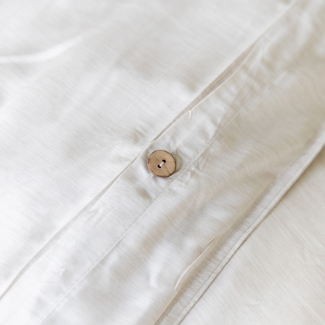 Plant Dyed Organic Bamboo Silk Quilt Cover Set - Natural