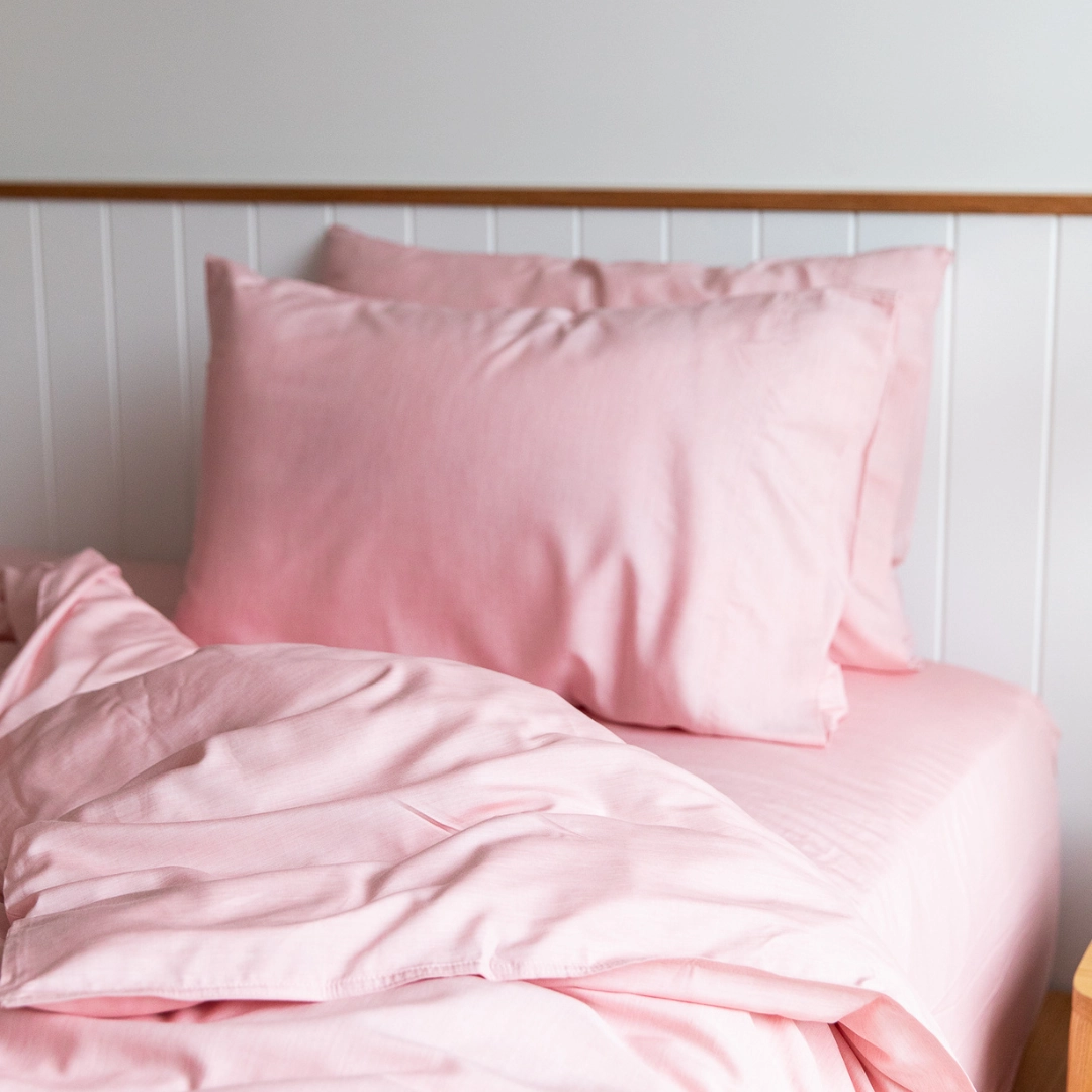 Plant Dyed Organic Bamboo Silk Quilt Cover Set - Rose