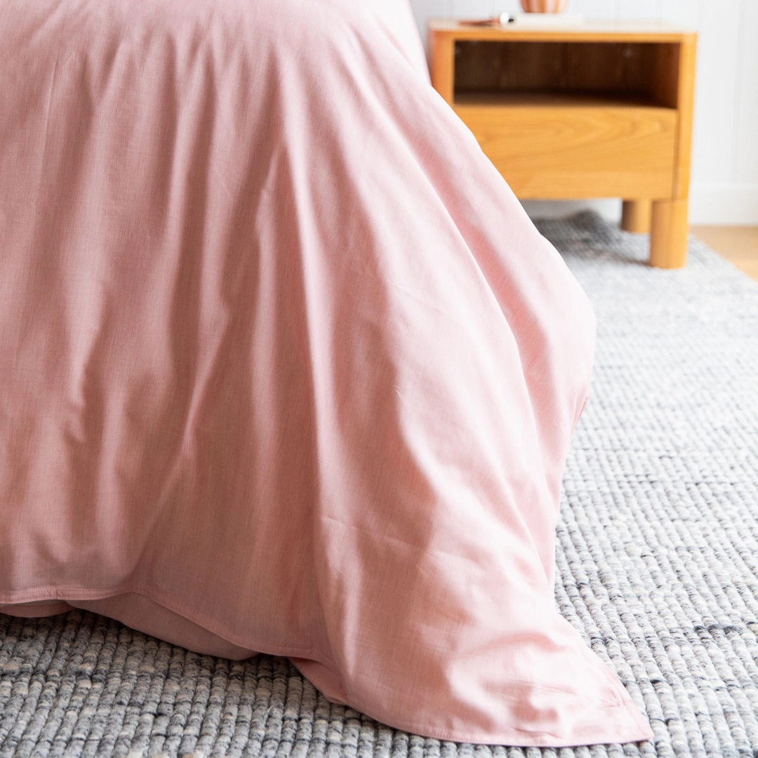 Plant Dyed Organic Bamboo Silk Quilt Cover Set - Rose