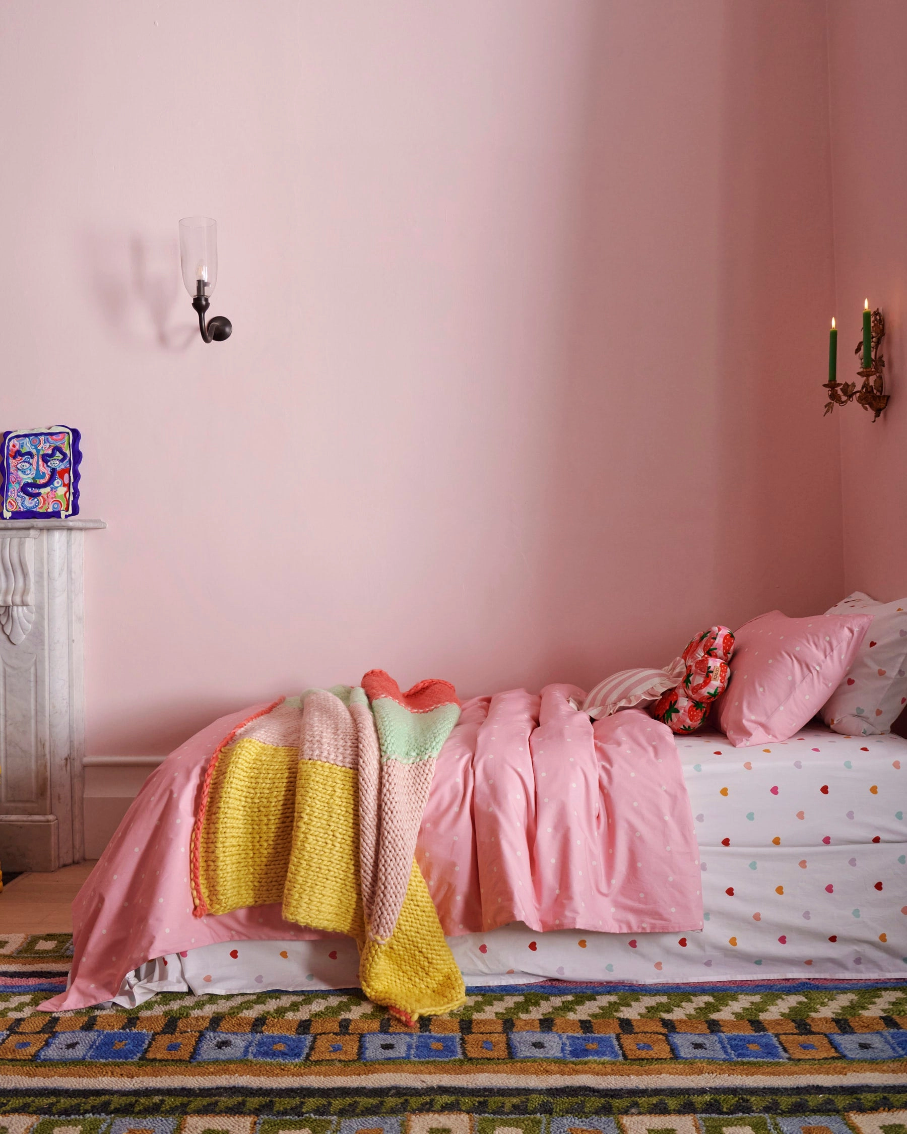 Polkadot Strawberry Organic Cotton Quilt Cover