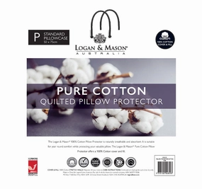 Pure Cotton Quilted Standard Pillow Protector