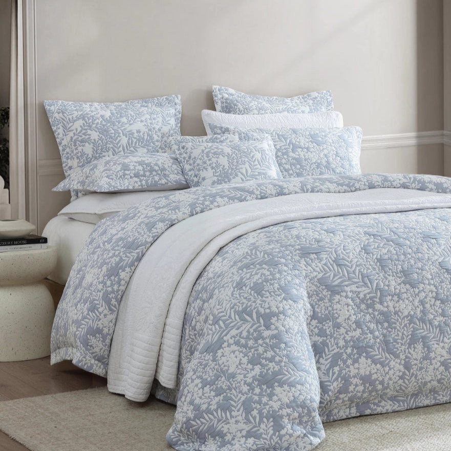 Quinn Denim Quilt Cover Set by Private Collection