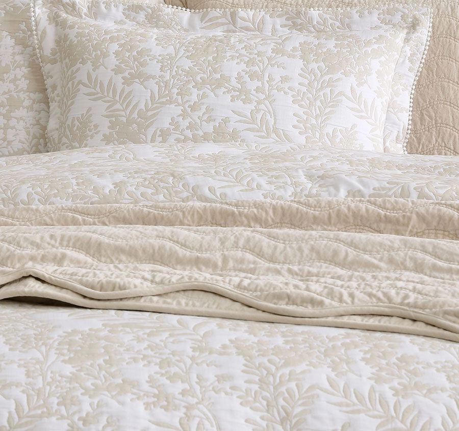 Quinn Quilt Cover Set Range Stone