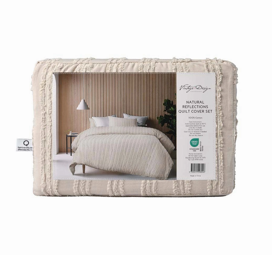 Reflections Quilt Cover Set Range Natural