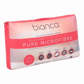 Relax Right Pure Microfibre Pillow Low Profile 850g