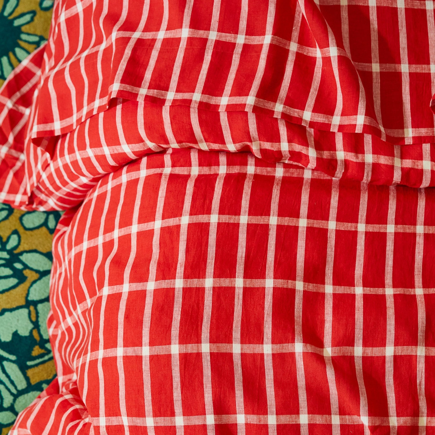Remi Linen Quilt Cover - Scarlet