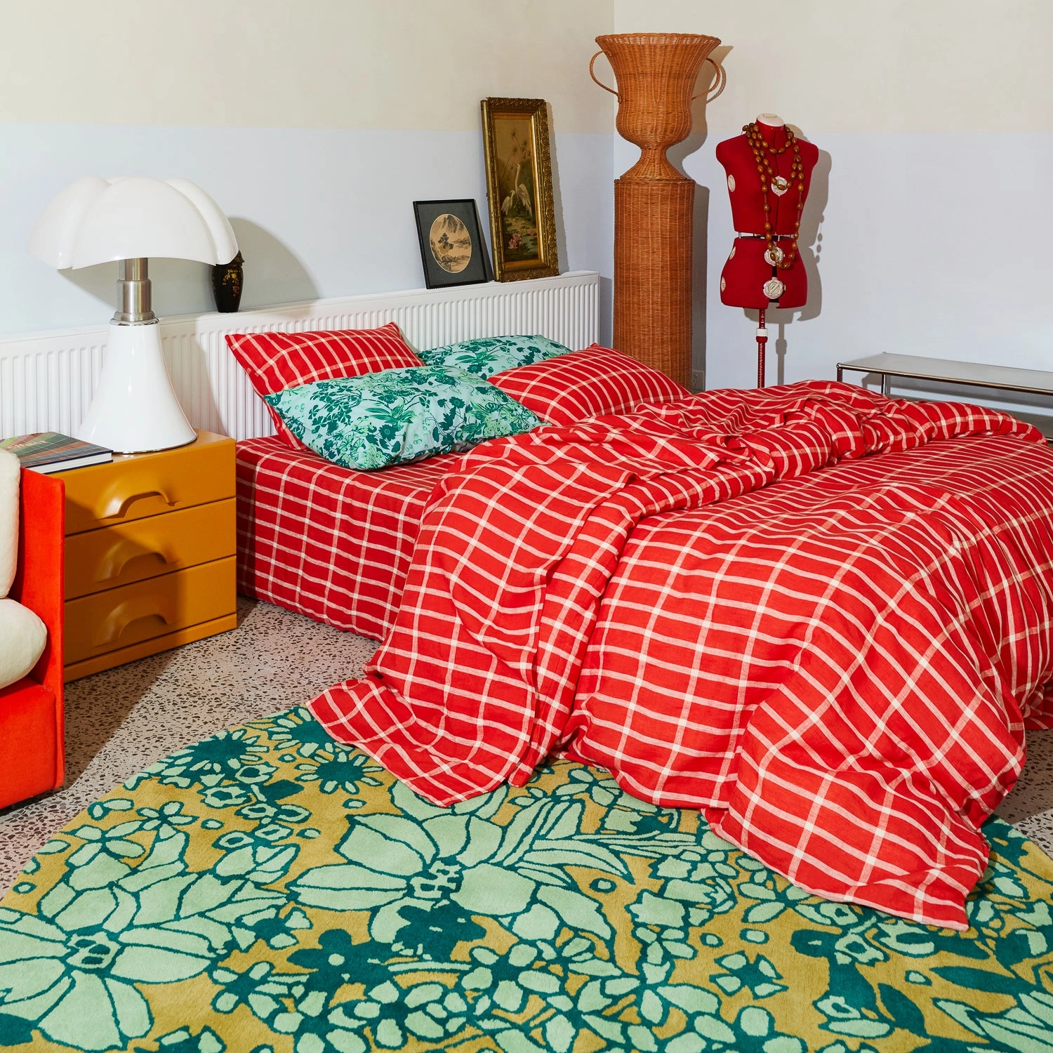 Remi Linen Quilt Cover - Scarlet