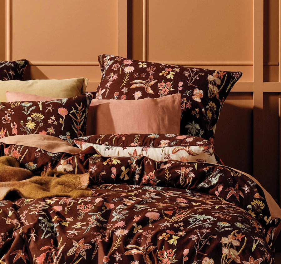 Rita Quilt Cover Set Range Cacao