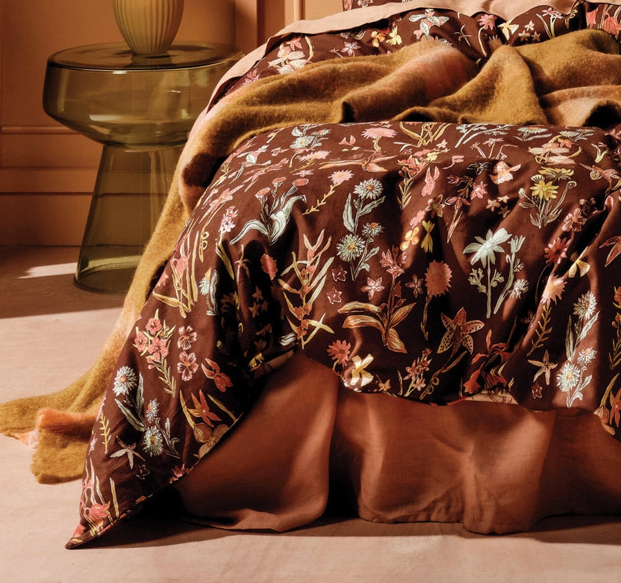 Rita Quilt Cover Set Range Cacao