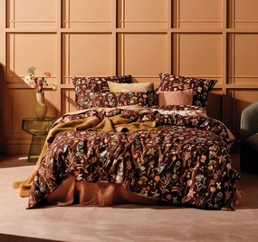 Rita Quilt Cover Set Range Cacao