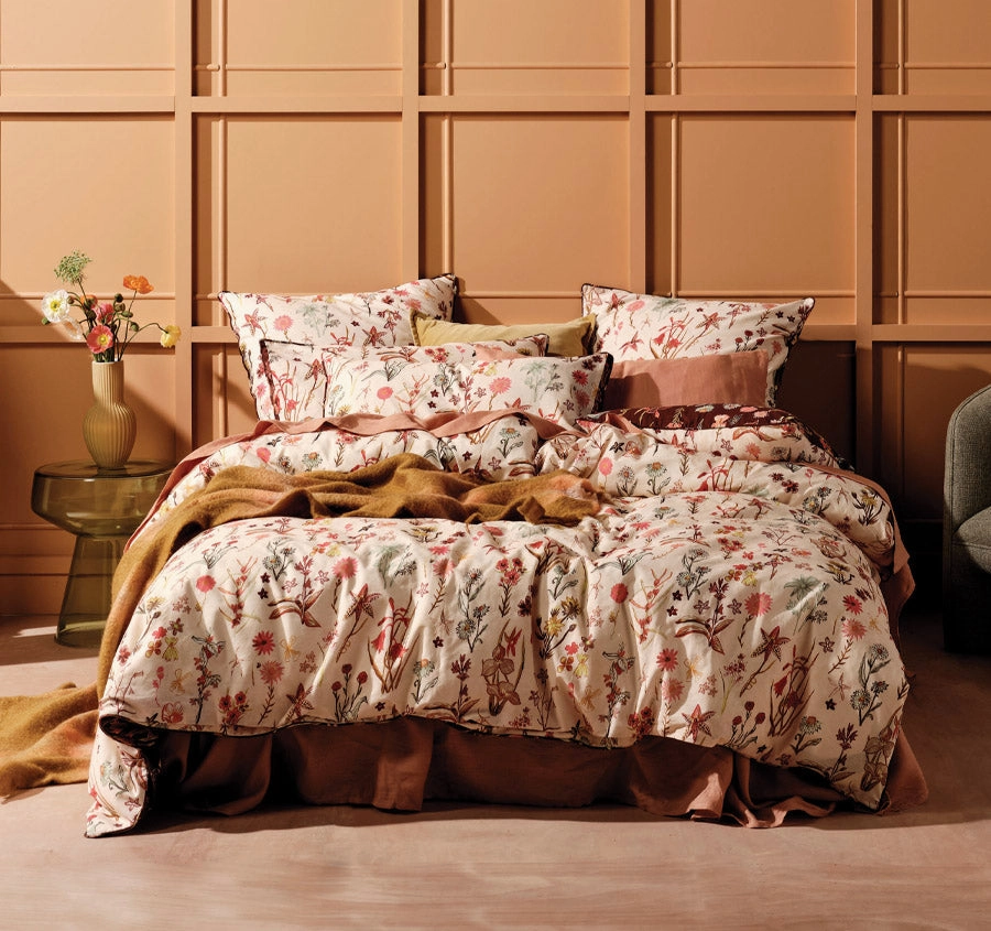 Rita Quilt Cover Set Range Cacao