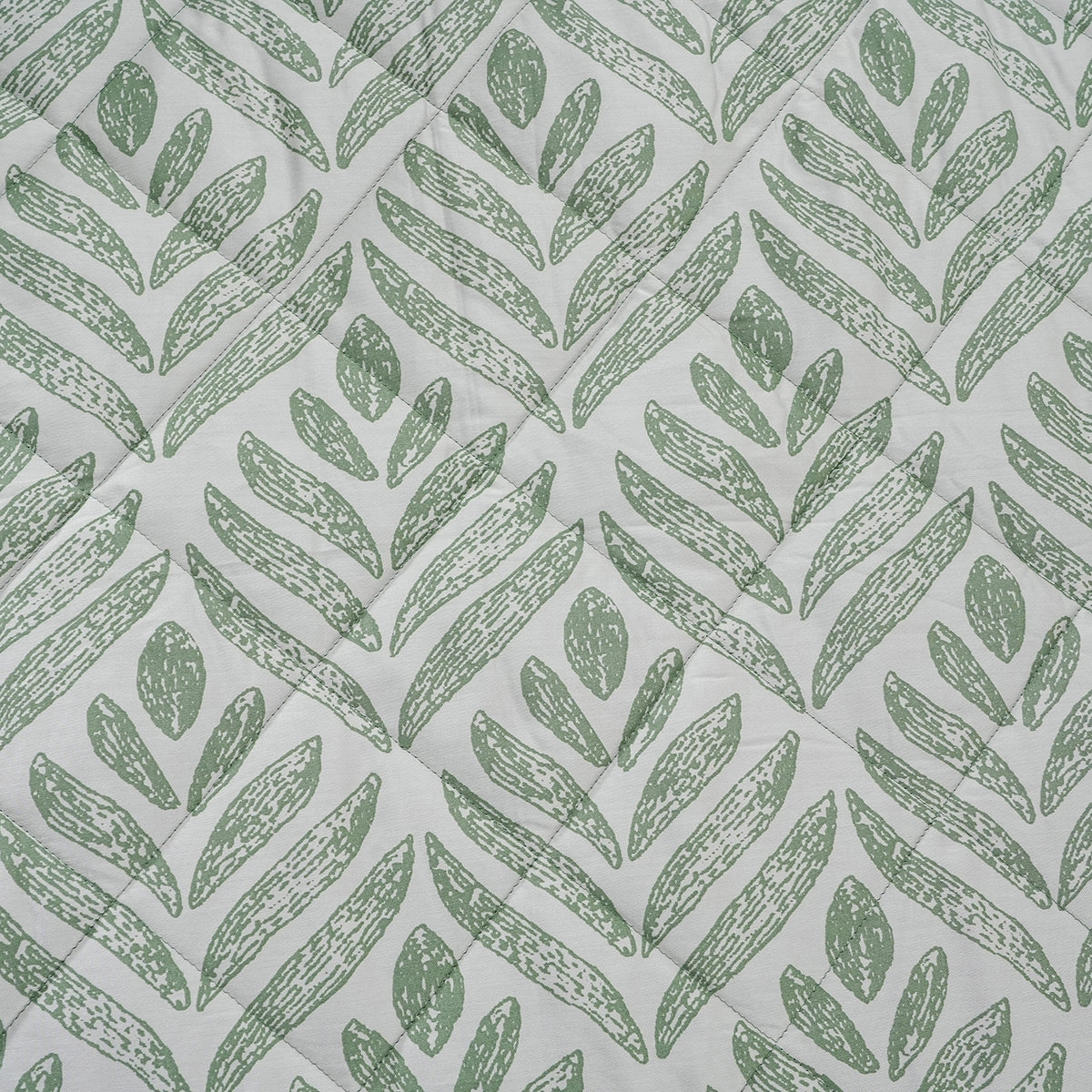 Royal Botanic 115 GSM Petal Touch Green Quilt/Quilted Bed Cover