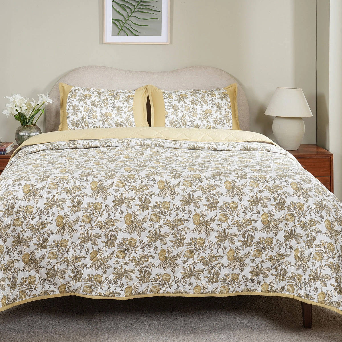 Sensory Bloom Fruity Foliage extremely Cozy Mustard Quilt