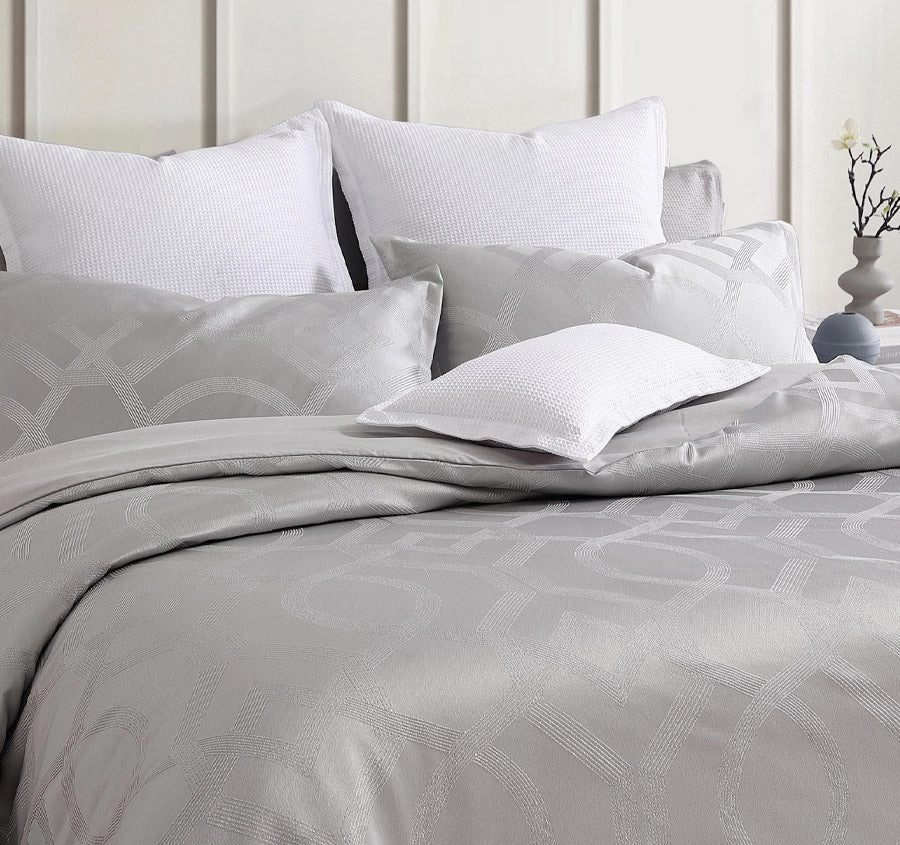 Seville Quilt Cover Set Range Silver