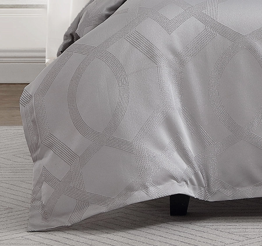 Seville Quilt Cover Set Range Silver