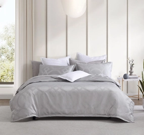 Seville Quilt Cover Set Range Silver