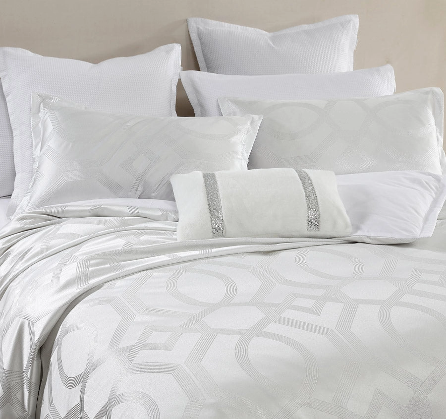 Seville Quilt Cover Set Range White