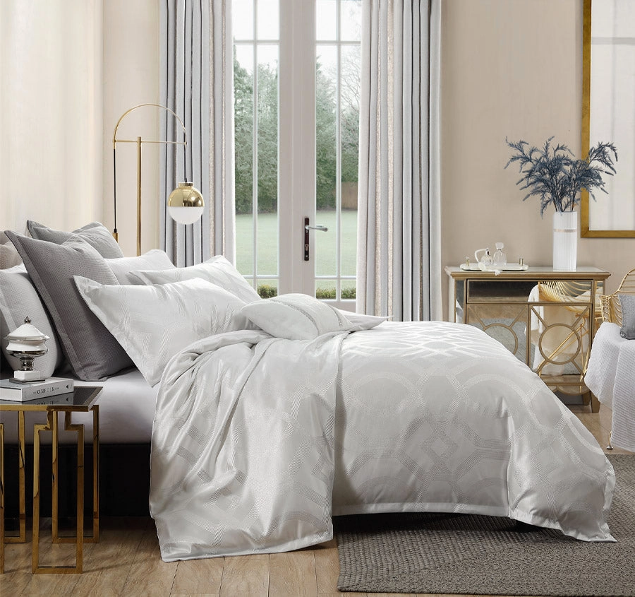 Seville Quilt Cover Set Range White