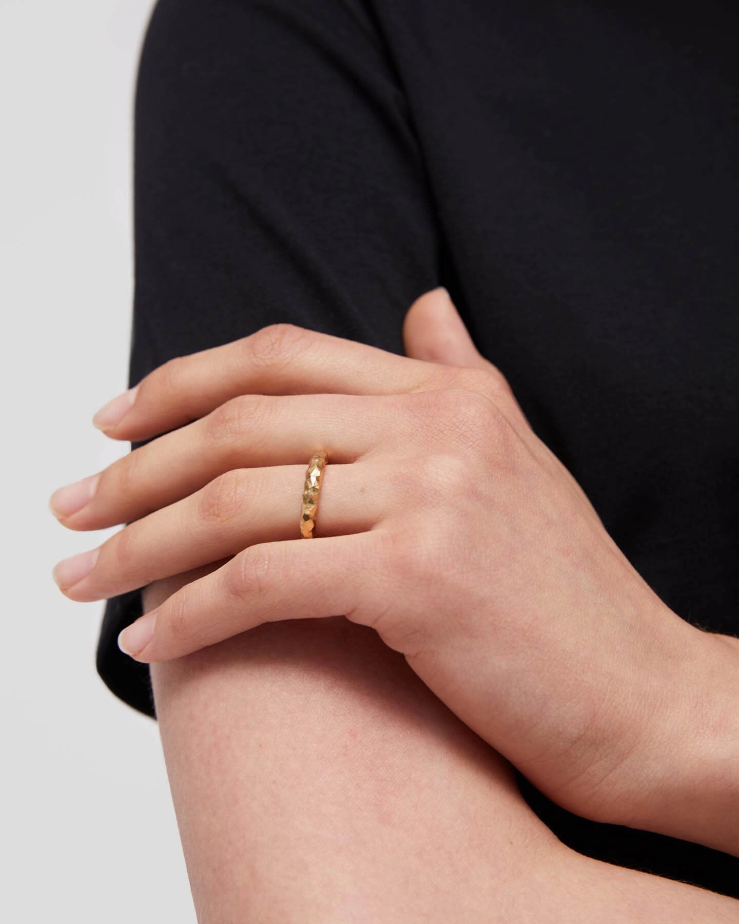 Snake Ring Thin Carved Gold