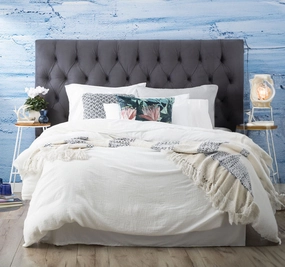 Solana Quilt Cover Set Range White