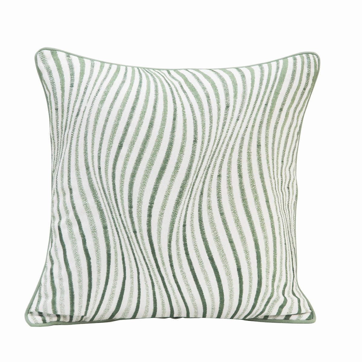 Stripped Illision Printed & Embroidered Cushion Cover