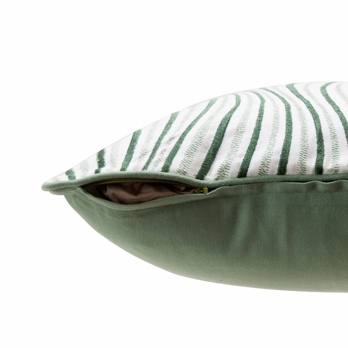 Stripped Illision Printed & Embroidered Cushion Cover