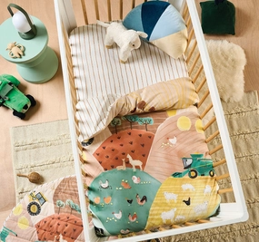 Sunset Harvest Cot Quilt Cover Rust