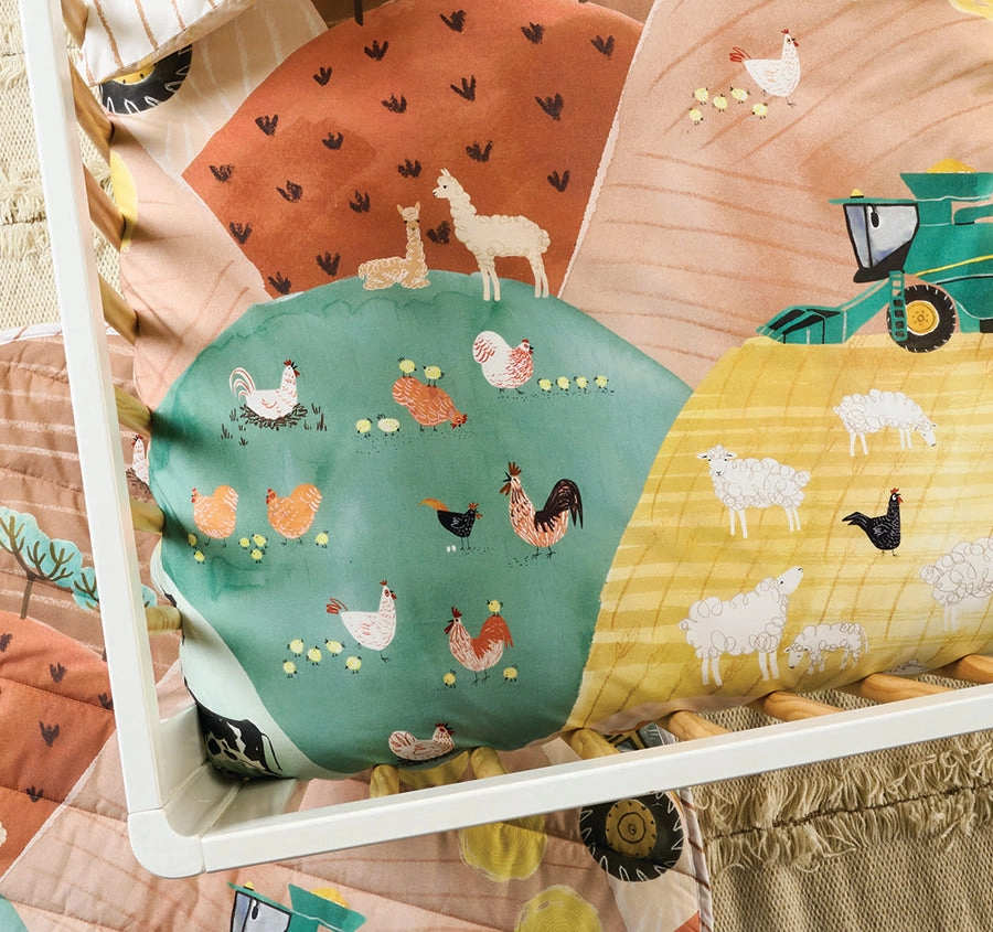 Sunset Harvest Cot Quilt Cover Rust