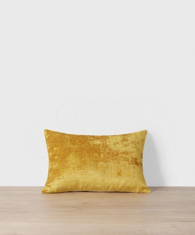 Talik Velvet Rectangular Cushion Cover - Mustard