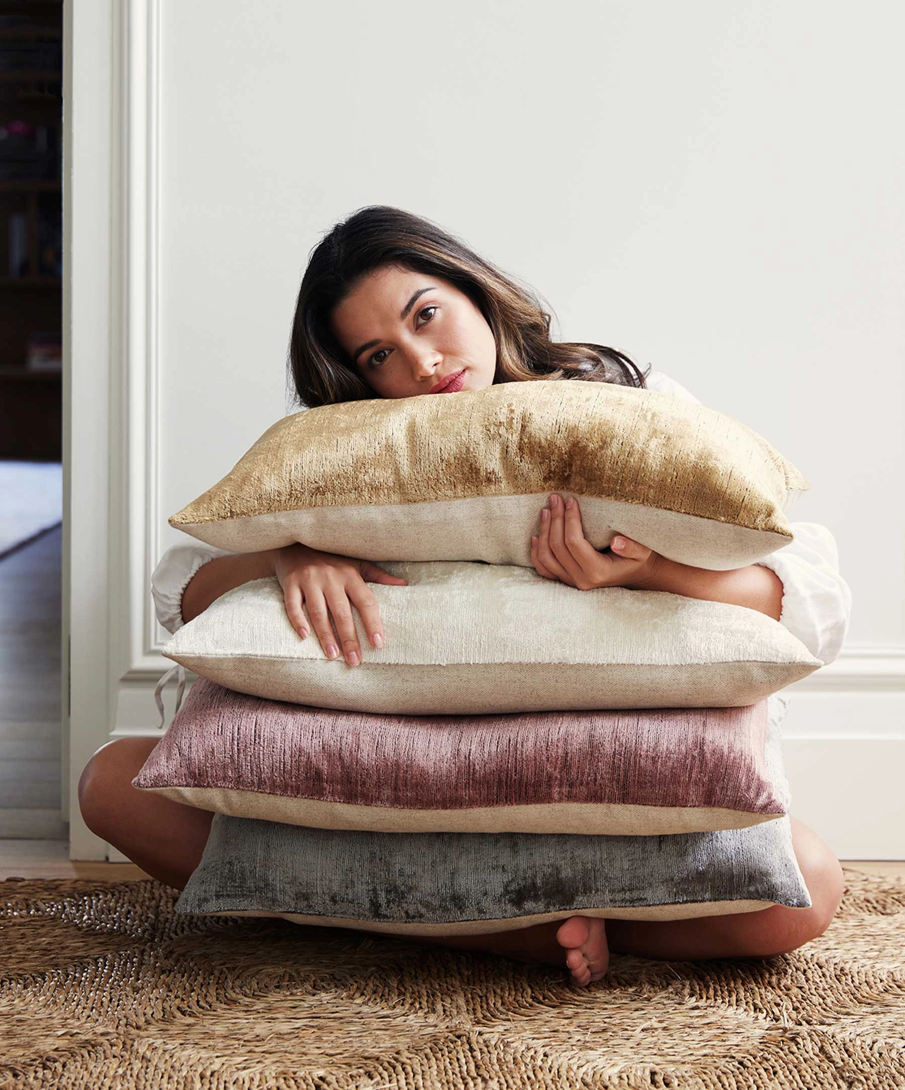 Talik Velvet Square Cushion Cover - Bronze