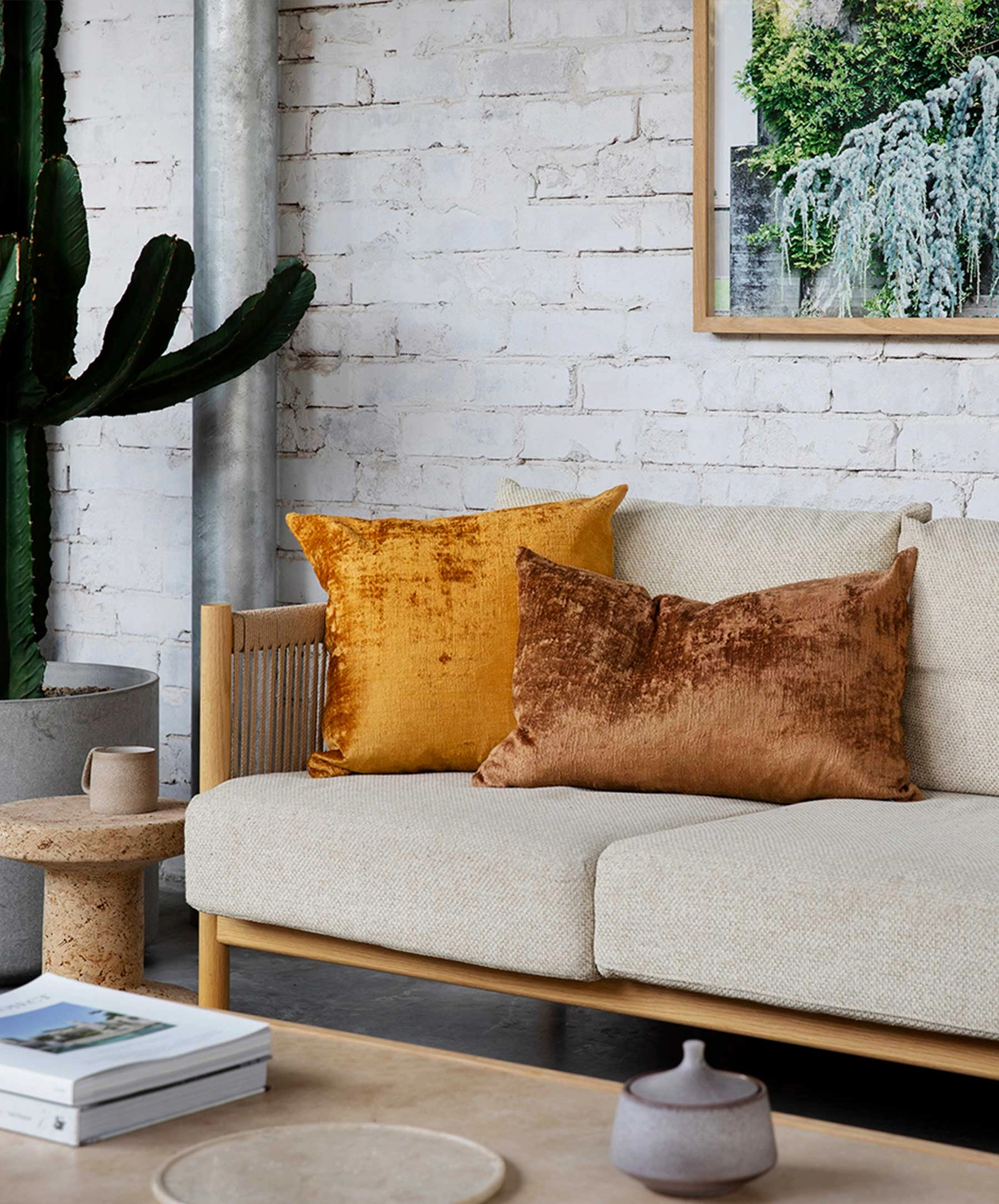 Talik Velvet Square Cushion Cover - Mustard